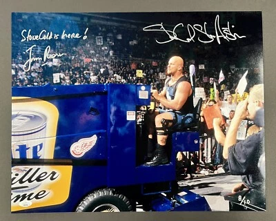 WWF Detroit Stone Cold Steve Austin & Jim Ross Signed Autographed 16x20 #/10 JSA - Image 1 of 4