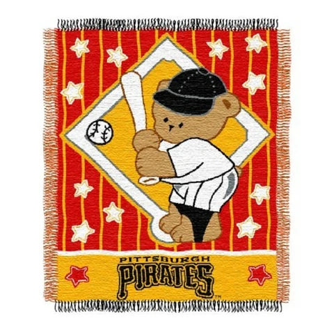 Pittsburgh Pirates MLB Triple Woven Jacquard Baby Throw Knit Blanket Cover