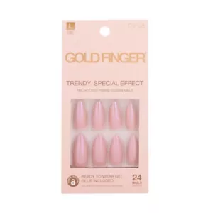 KISS GOLDFINGER TRENDY NAILS 24 READY TO WEAR GEL GLUE INCLUDED #GSF08 - Picture 1 of 7