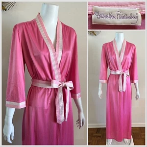 1970s Diane Von Furstenberg Pink Robe Hostess Disco Loungewear DVF Sz Medium VTG - Picture 1 of 24
