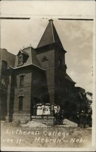 RPPC Hebron,NE Lutheran College Thayer County Nebraska Real Photo Postcard - Picture 1 of 5