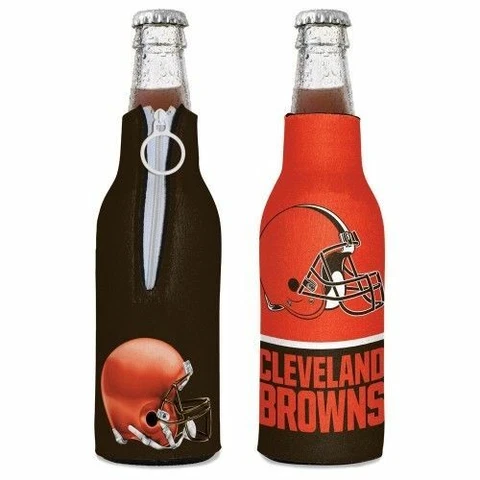 Cleveland Browns NEOPRENE BOTTLE HOLDER COOZIE KOOZIE COOLER WITH ZIPPER Cover