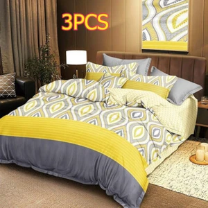 3Pcs Twin Size Geometry Circle Printed Duvet Cover Set for Home Bedroom Decor - Picture 1 of 7