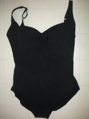 GOTTEX Black Rose Bud Sweetheart Neck Style One Piece Swimsuit Sz 16 NWT - Image 1 of 2