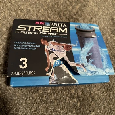 BRITA Stream Pitcher Replacement Water Filters - 3 Pack - Open Box ~ Sealed - Image 1 of 4