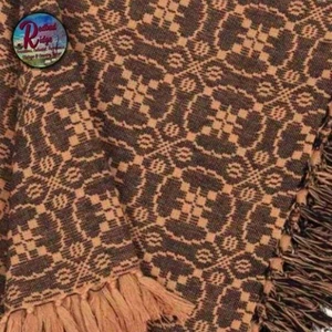 Marshfield Black &amp; Khaki THROW Woven Afghan - Picture 1 of 2