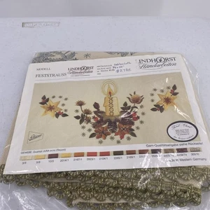 Lindhorst Festlicher Blumenstrauß gestempelt Tischdecke zum Besticken Weihnachten Germany   - Bild 1 von 9