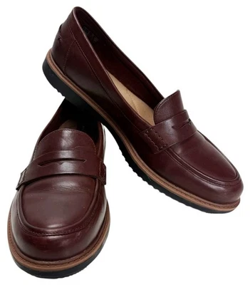 Clarks Raisie Eletta Mujer Penny Mocasín Talla 9M Cuero Marrón Zapatos Planos Sin Cordones Foto 1 de 4