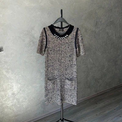 Lanvin les 10 ans tweed dress pearl neckline - Image 1 of 4