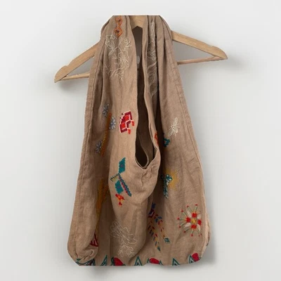 Bolso Hobo Johnny Was SAGUARO Los Ángeles Lino Azteca Suroeste Nudo de Arpillera Foto 1 de 4