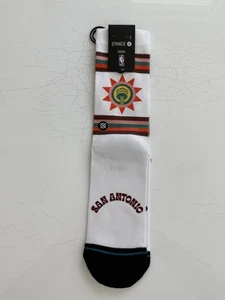 STANCE NBA San Antonio Spurs Socks WHITE Men’s LARGE (9-12)  New With Tags - Picture 1 of 3
