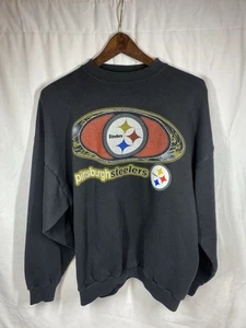 Vintage Pittsburg Steelers Sweatshirt Men XL Pullover Logo 7 Football Crew Neck - Picture 1 of 18