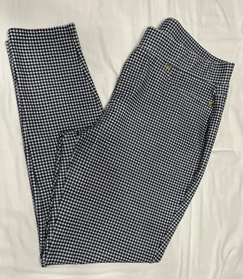 Michael Kors Crop Pants  Women Size XL Stretch Skinny Black White Check - Image 1 of 4