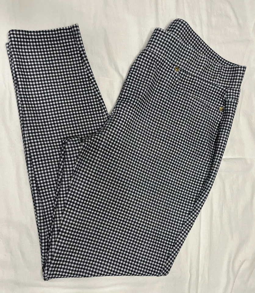 Michael Kors Crop Pants  Women Size XL Stretch Skinny Black White Check - Image 1 of 4