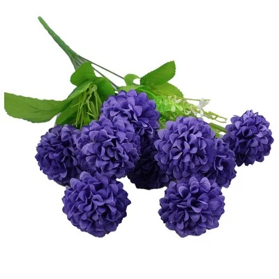 Hydrangea Flower Artificial Silk 1 Bouquet 9 Heads Birthday Gifts Home Office - Image 1 of 4