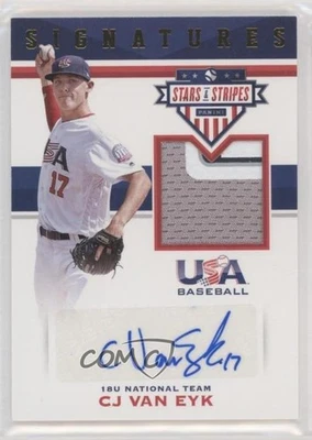 2017 Panini USA Baseball Stars & Stripes Laundry Tag /8 CJ Van Eyk Patch Auto - Image 1 of 2