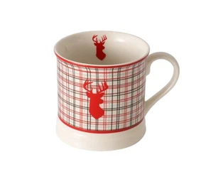 2er Set Kaffeetassen JUMBO Karo Hirsch 420ml Weihnachten Tassen Schottland b882 - Bild 1 von 5