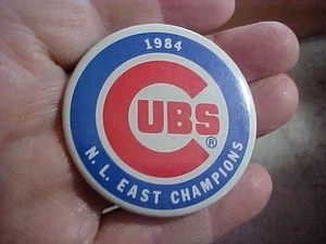 1984 Chicago Cubs Baseball N.L. East Champions Pinback Button Pin - Bild 1 von 3
