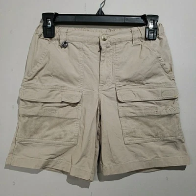 Pantalones Cortos Juveniles Columbia PFG Niños Talla Mediana Caqui Mezcla de Algodón Forro de Malla LEER Foto 1 de 4