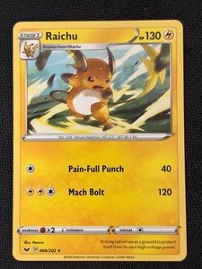  Juego de cartas coleccionables Pokémon Raichu 066/202 no holo raro espada y escudo  - Imagen 1 de 2