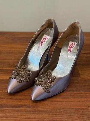 Zapatos de tacón de seda rosa bronce para mujer NINE WEST de colección TALLA 7,5 M Foto 1 de 4