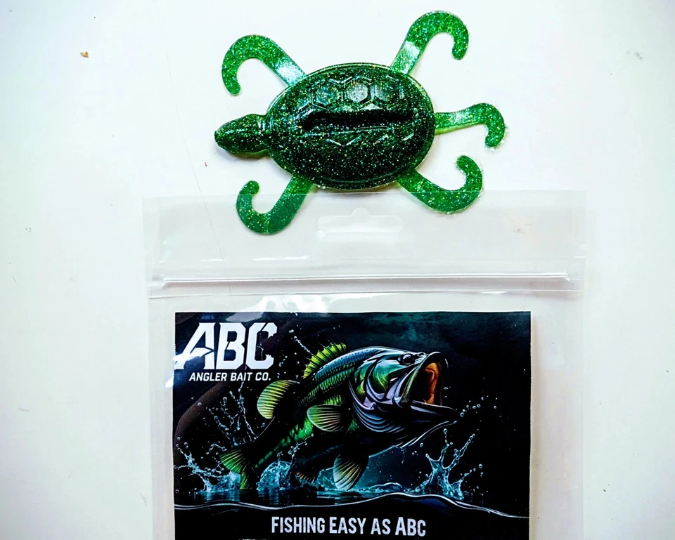 ABC Angler Bait Co. Cebos para tortugas - Paquete de 5 - Escama verde - Plásticos suaves para bajos Foto 1 de 1