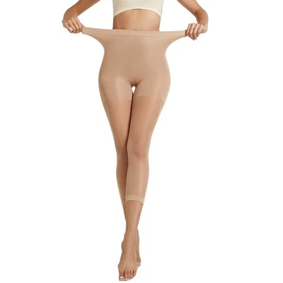 Meia-calça feminina semi transparente sem pés - Moda respirável de cintura alta sem costura - Imagem 1 de 4