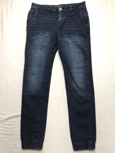 GUESS X53A Jogger Jean Men 29 (32x30) Dark Whisker Wash Elastic Cuff Stretch - Picture 1 of 15