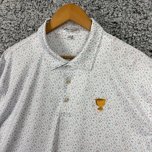 Peter Millar Shirt Mens XL White Summer Comfort Polo Golf Cocktail Print Stretch - Picture 1 of 13
