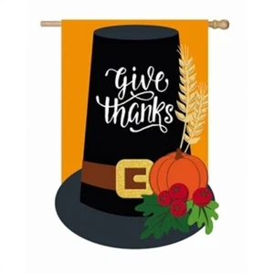 Pilgrim Hat 158830 Evergreen APPLIQUE HOUSE Flag 28" X 44" - Picture 1 of 1