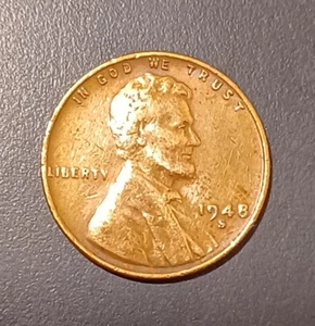 1948-S Lincoln Wheat Cent/Penny US Old Circulated (#1) - Imagen 1 de 2