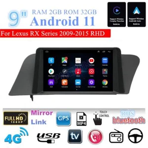 9'' Android 11 2+32GB Car Stereo Radio GPS Nav For Lexus RX Series 2009-2015 RHD - Picture 1 of 24