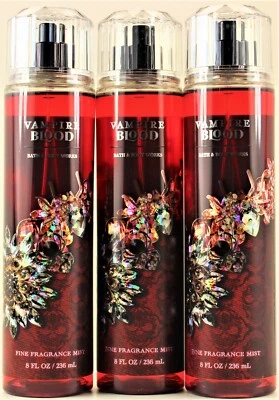 QTY 3 - Bath & Body Works VAMPIRE BLOOD Fine Fragrance Body Mist Spray 8Oz - Image 1 of 2