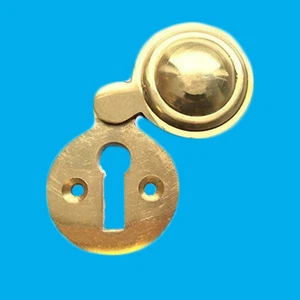 35mm Victorian Round Escutcheon Covered Brass Keyhole - Picture 1 of 2