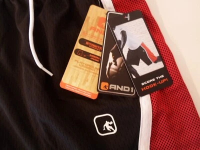 New And1 Mens Basketball Gym Workout Shorts Draw String S L XL 2XL 3xl Red Black - Image 1 of 4