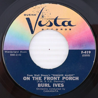 Burl Ives – On The Front Porch - Disney 1963 45 rpm 7" Single Vinyl Record F-419 - Image 1 of 4