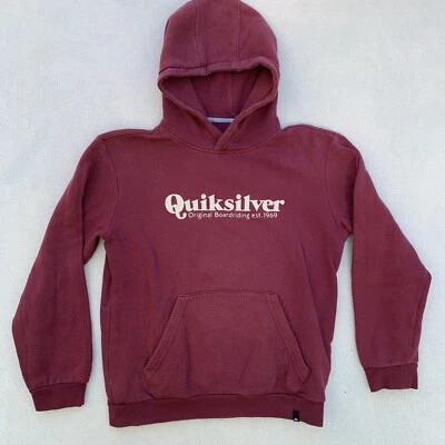 Sudadera con Capucha Quiksilver Juvenil Mediana Roja Surf Pullover Bolsillo Playa Foto 1 de 4