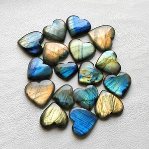 Increíble llamativo cabujón de labradorita corazón grande labradorita piedra preciosa pulida V110 - Imagen 1 de 9