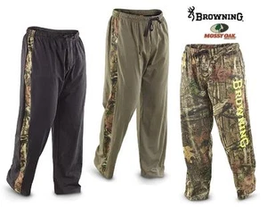BROWNING Buckmark LOUNGE Sweat PANT CAMO Leg Stripe *Black or Loden Green SMALL* - Picture 1 of 1