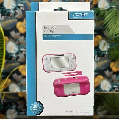 New VENOM WII U GAMEPAD PROTECTOR & STYLUS Pink Protect & Play Silicone Jacket - Image 1 of 4