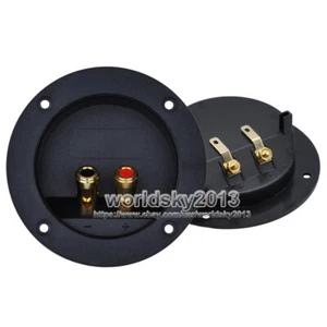 2pcs Round Copper 2 Way Press Speaker Junction Box Terminal Binding Post OD104mm - Picture 1 of 4