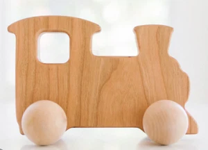 Bannor Toys Holzeisenbahn Schiebespielzeug Handarbeit organische Oberfläche Made in USA - Bild 1 von 1