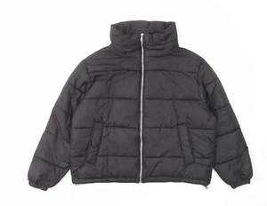 Brave Soul Womens Black Quilted Jacket Size 10 Pockets - Picture 1 of 10