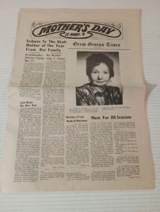 Orem Geneva Times 6 de mayo 1976 edición del Día de la Madre Utah SUD mormón - Imagen 1 de 5