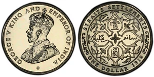 STRAITS SETTLEMENTS. George V. 1919 AR Restrike Dollar. PCGS PR63 Bombay Prid 9 - Picture 1 of 1