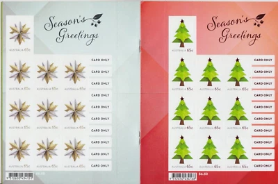 Stamps 2019 Australia Christmas 65c self adhesive sheetlets special folder - Image 1 of 2
