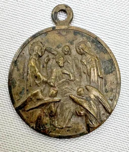 medaglia votiva Pia Unione Transito ROMA San Giuseppe figura sacra con malato - Picture 1 of 5