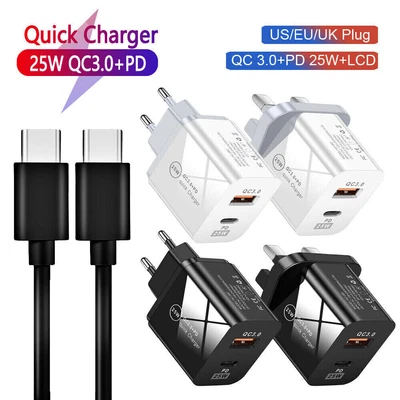 For Google Pixel 9 Pro XL 8 Pro 7a 25W USB PD Fast Wall Charger/3FT Type-C Cable - Image 1 of 4