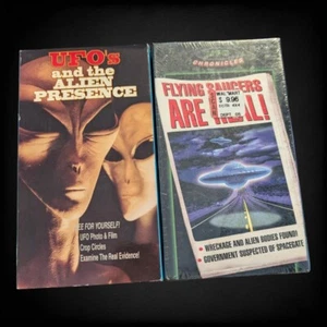 Vintage UFO Chronicles VHS Flying Saucers Are Real -Lot 2 (1 Sealed) Aliens - Picture 1 of 2