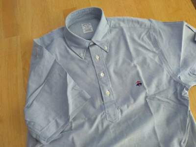 NWOT Brooks Brothers Blue Button Down Collar Popover USA M Regent Fit MSRP $140 - Image 1 of 4